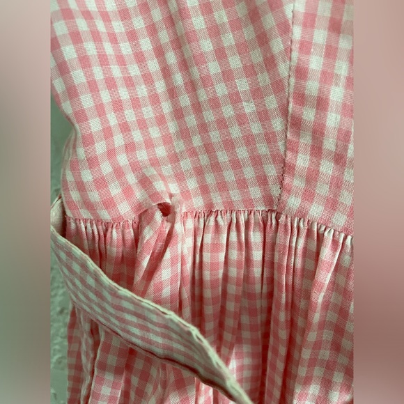 Vintage Picky Jane® x Free People Pink/White gingham midi dress size 8 - Picture 5 of 8
